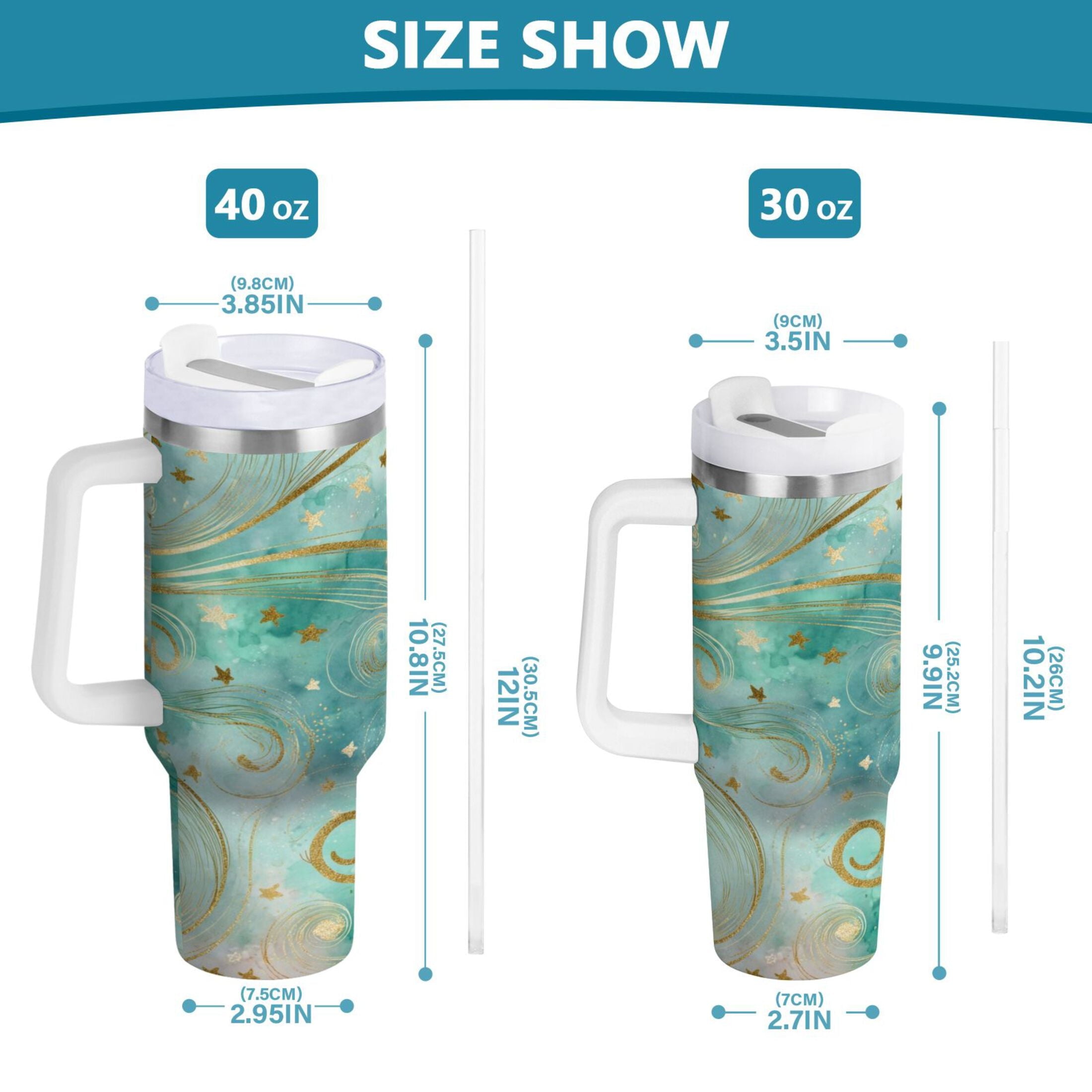 30 oz Insulated Stainless Steel Tumbler Double Wall Stainless Steel Tumbler with 2-Way Drinking Beautiful Swirling Lines [JMZC]