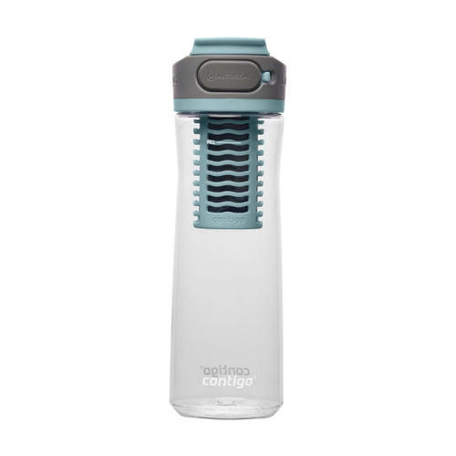 (2 pack) Contigo Clybourn Plastic FreeFlow Filter Water Bottle with AUTOSEAL Lid 24 oz., Salt, with Replacable Filter [FEKF]