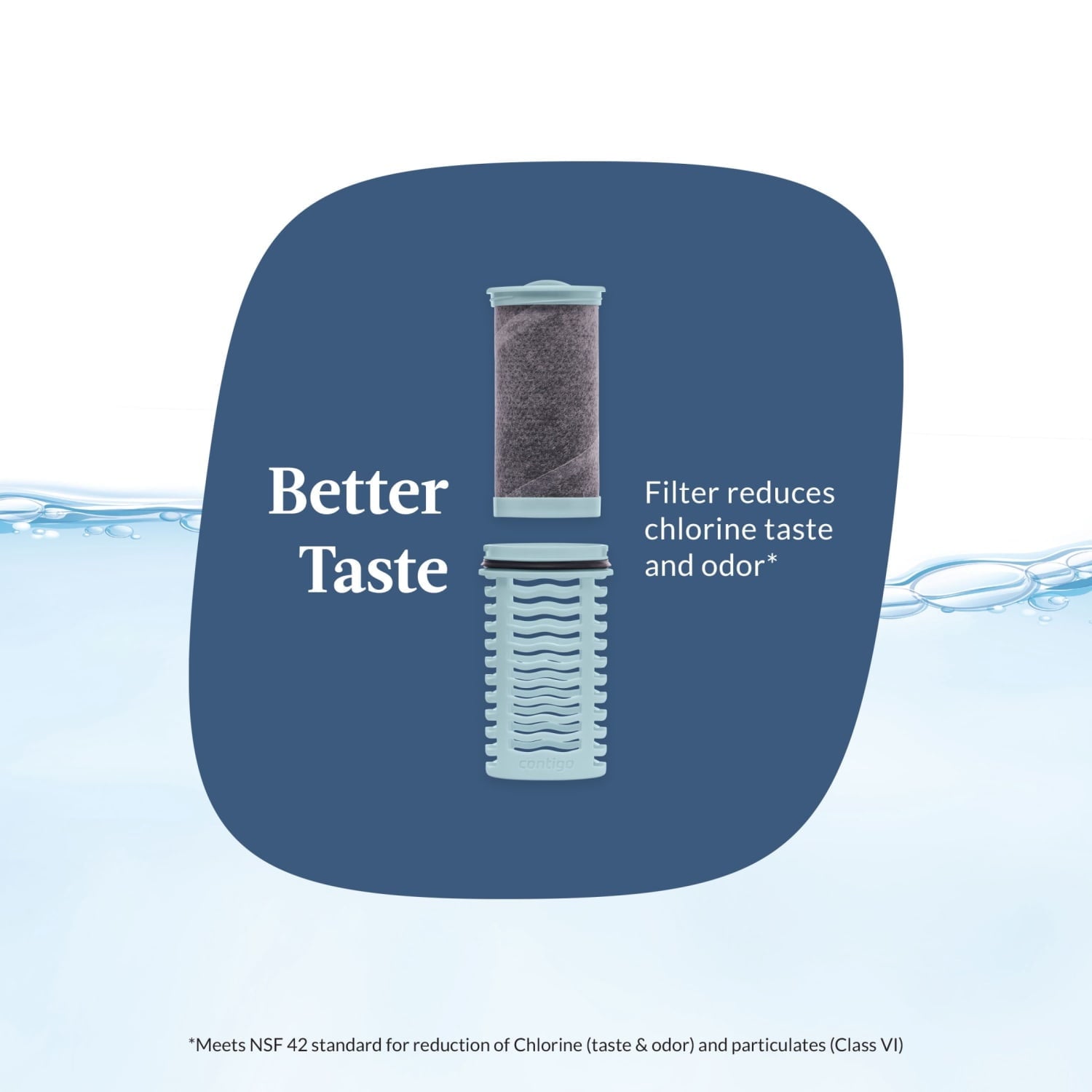 (2 pack) Contigo Clybourn Plastic FreeFlow Filter Water Bottle with AUTOSEAL Lid 24 oz., Dark Ice, with Replacable Filter [SS5T]