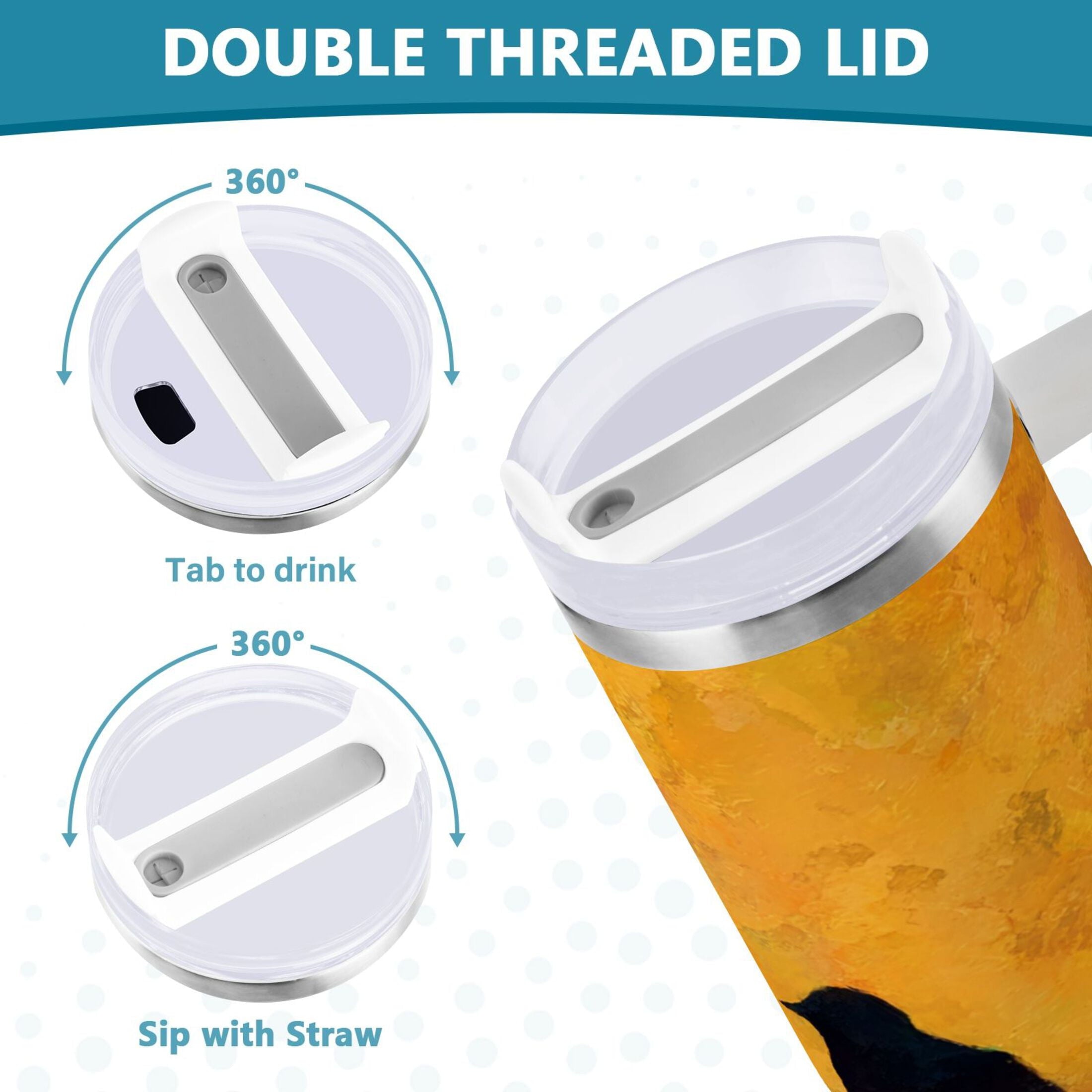 30 oz Insulated Stainless Steel Tumbler Double Wall Stainless Steel Tumbler with 2-Way Drinking Birds on A Wire [23H2]